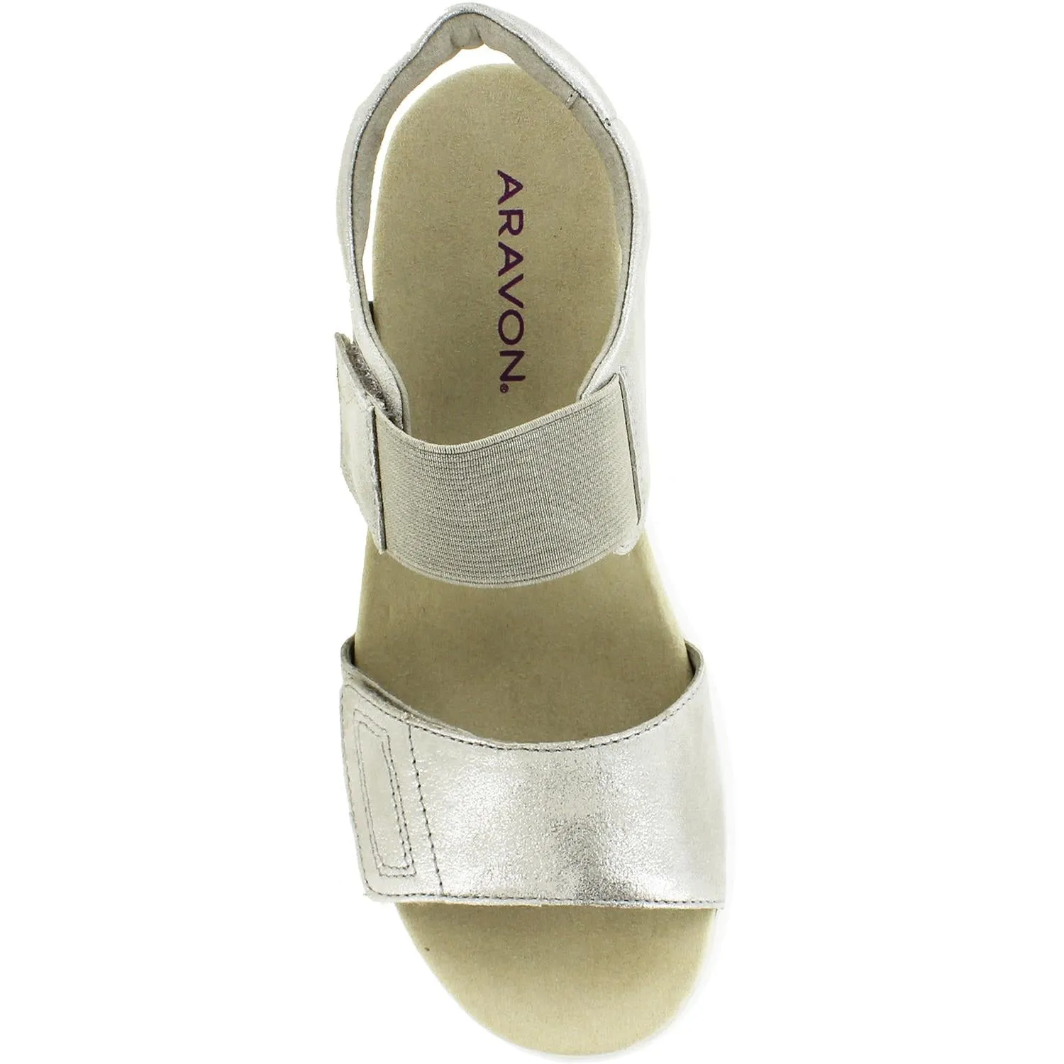 Women's Aravon Beaumont Two Strap Metallic Leather