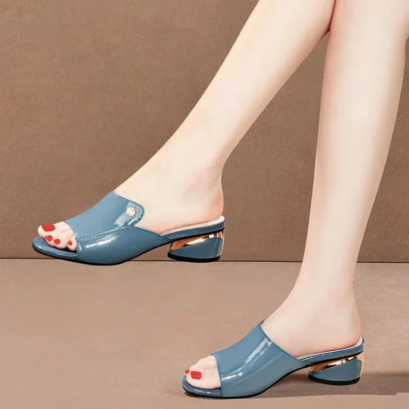 Women's Shoes Fashion Red Sexy xSlippers PU Soft Leather Ladies Comfortable Sandals