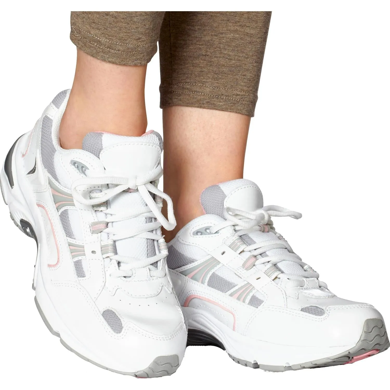 Women's Vionic Walker White/Pink Leather