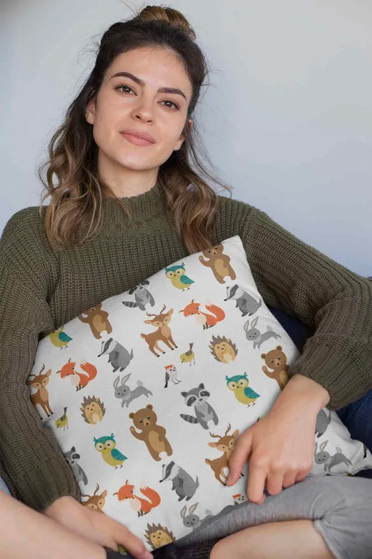 Woodland Creatures Cushion Cover