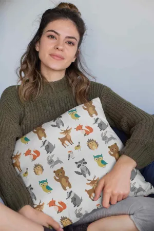 Woodland Creatures Cushion Cover