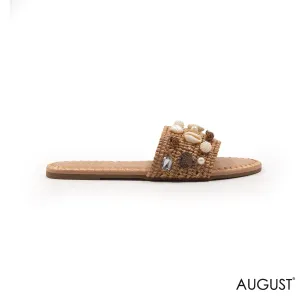 WOVEN STRAPR FLAT SLIPPER WITH DETAILS SHELLS