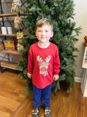 Youth Colorful Reindeer tee