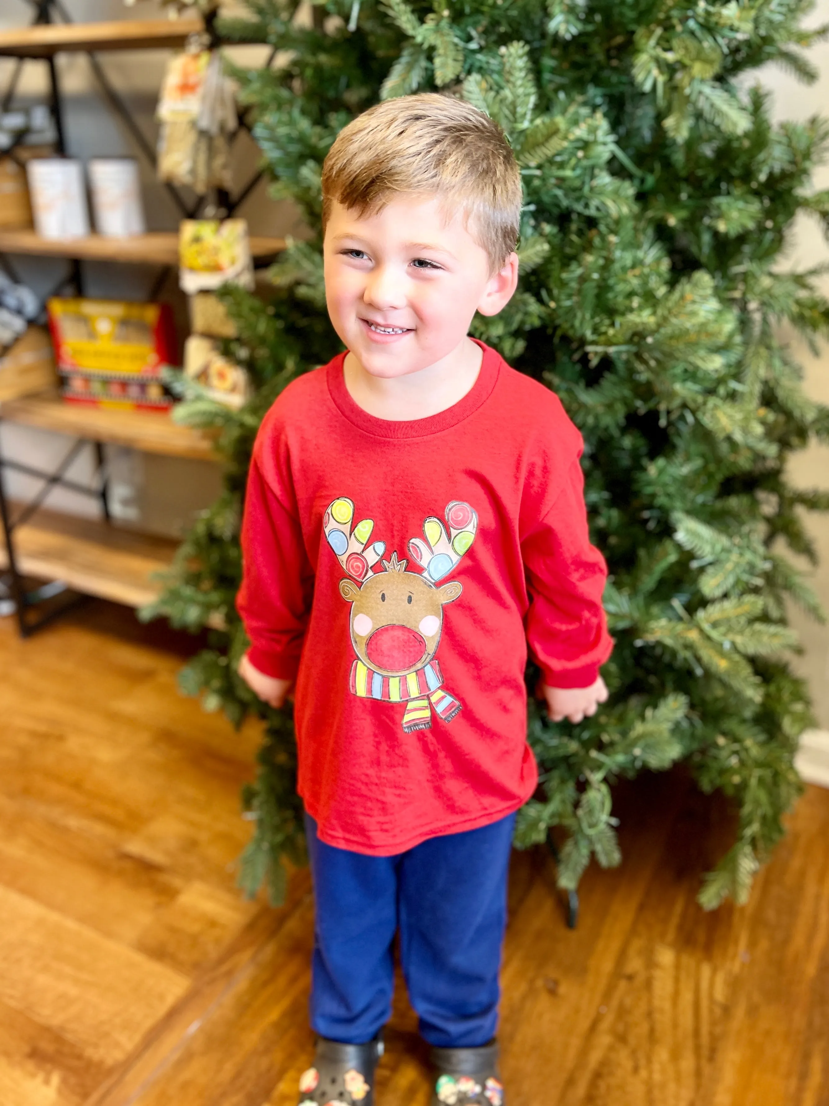 Youth Colorful Reindeer tee